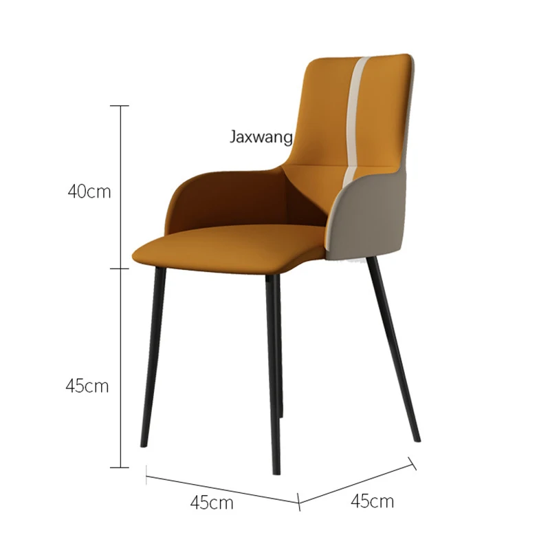 

Nordic Dining Chairs Home Leisure Backrest Luxury Kitchen Furniture Leather Iron Ins Modern Minimalist Wrought Iron Dining Chair