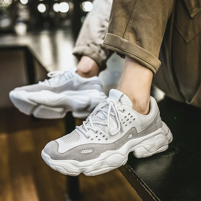 Новинка 2019 года Мужская обувь из искусственной кожи дышащая повседневная для