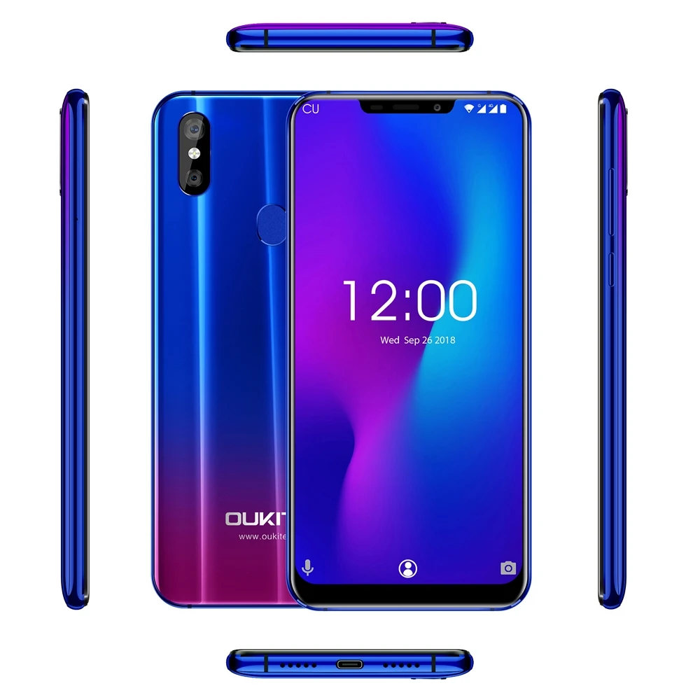 OUKITEL U23 4G Smartphone 6.18 inch Android 8.1 MTK 6763T Octa Core 2.0GHz 6GB RAM 64GB ROM 16.0MP + 2.0MP 3500mAh Mobile Phone | Мобильные