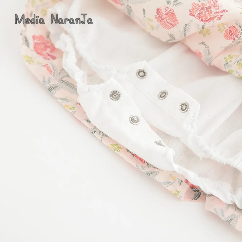 

2020 Summer New Clothes for Babies Thin One-Piece infnat girl floral Dress style Onesie +headband twins clothing