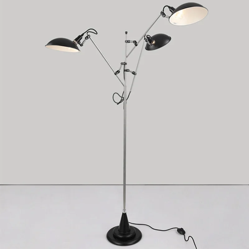 저렴한 현대 검은 금속 플로어 램프 바 빌라 호텔 홈 거실 독서 조명 옆에 침실 LED 서스펜션 램프 FA157