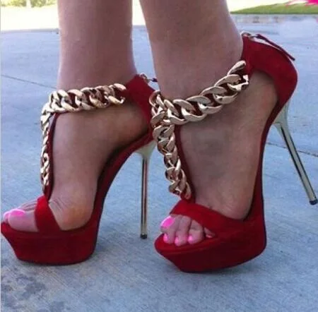 Босоножки с открытым носком Т-образные ремешки высокая платформа молния сзади