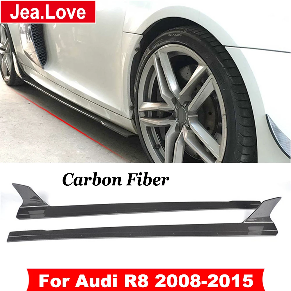 

ML Style Real Carbon Fiber Side Skirts Extension Lip Bumper For Audi R8 2008-2015
