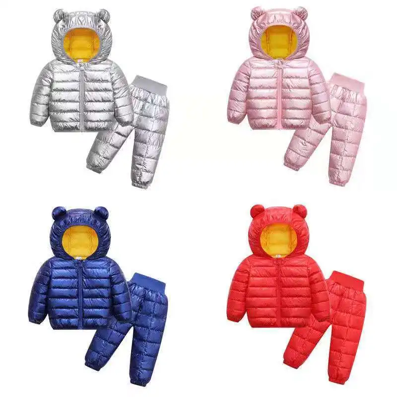 

Children Parkas Coat Jacket+Pant 2pcs/set Kids Toddler Girl Boy Clothes Winter Cotton Outfit Suit Warm Baby Thick Clothing Sets