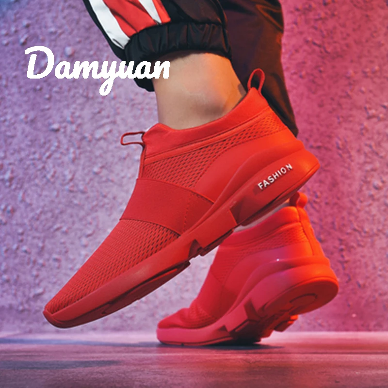 Damyuan/Новинка года; модные мужские и женские удобные дышащие Повседневные Легкие кроссовки из сетчатого материала; размер 46