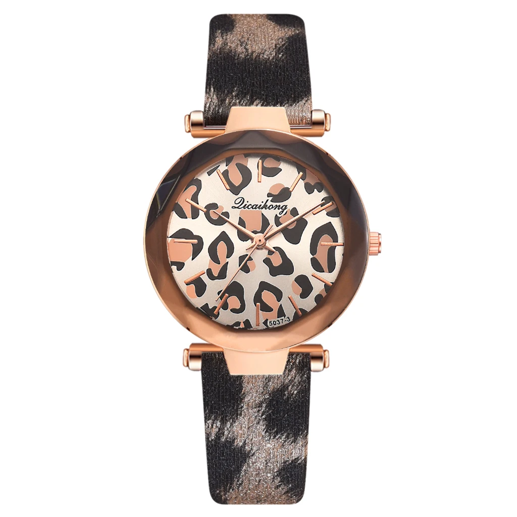 Beige Montre Femme новые модные женские часы кожаная с леопардовым принтом аналоговые кварцевые часы женские наручные часы Reloj Mujer женские часы - Цвет: Beige