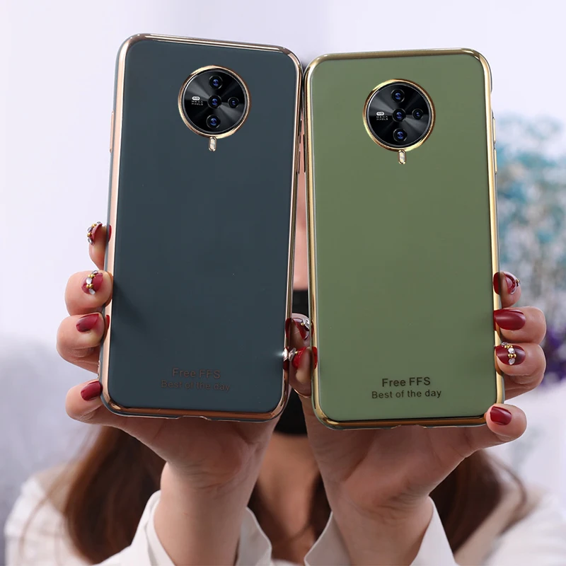 Модный чехол для телефона ViVO S1 Pro V17 Y9S S5 S6 S7 Z6 Y5S мягкий силиконовый с покрытием 6D