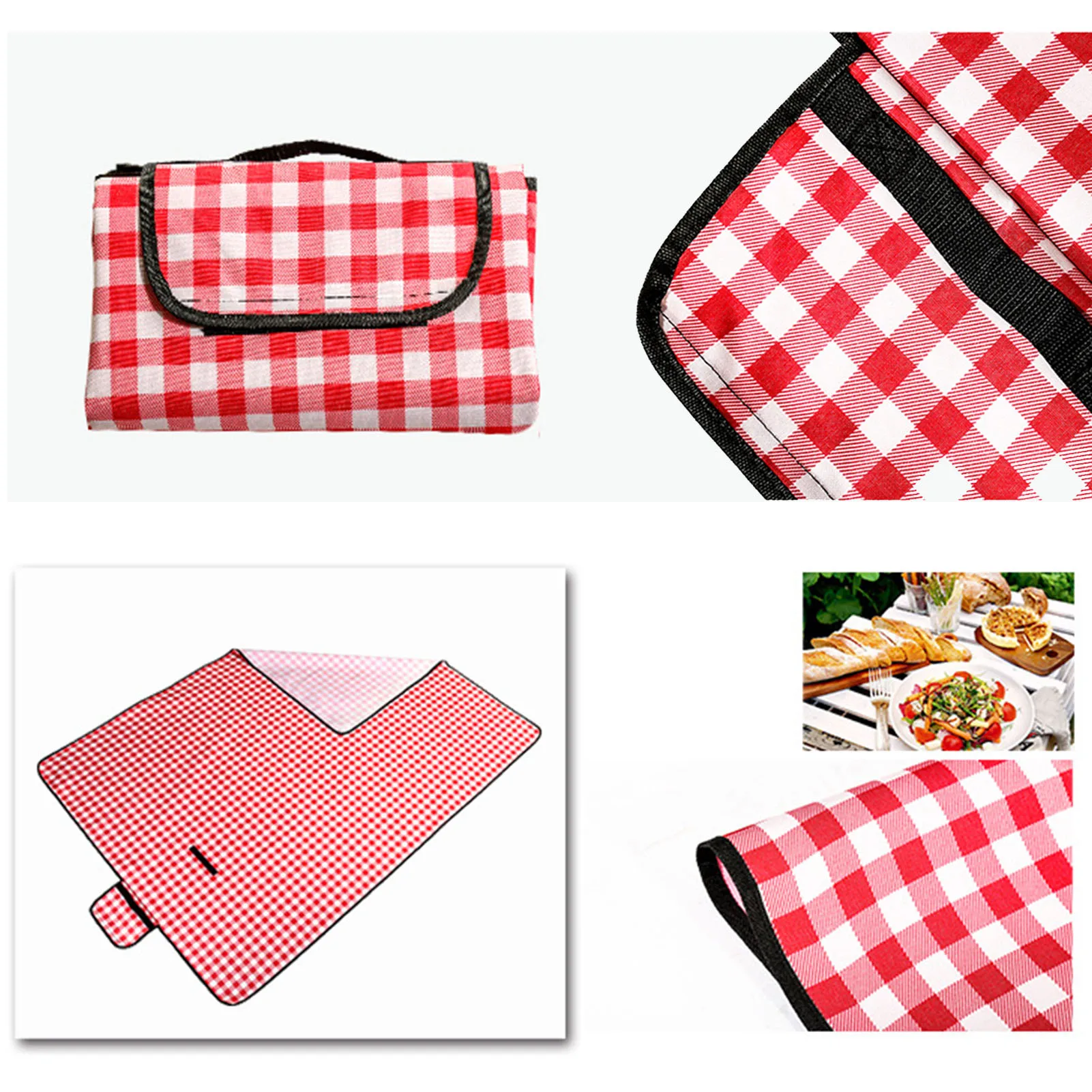 

Picnic & Beach Blanket with Handle Waterproof Handy Mat 600D Oxford cloth moisture-proof waterproof Reusable Machine Washable