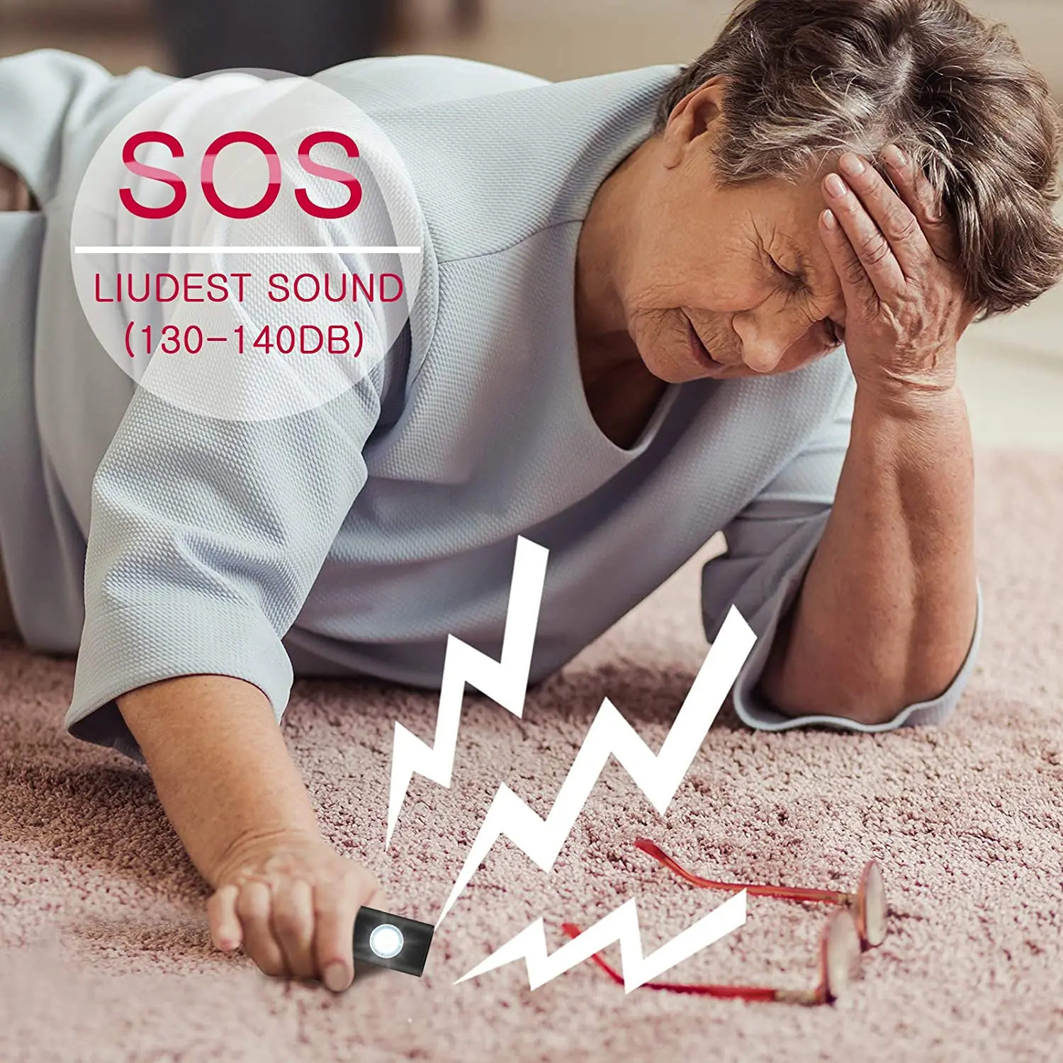 Охранная сирена для самообороны женщин брелок с SOS светодиодный Ной подсветкой