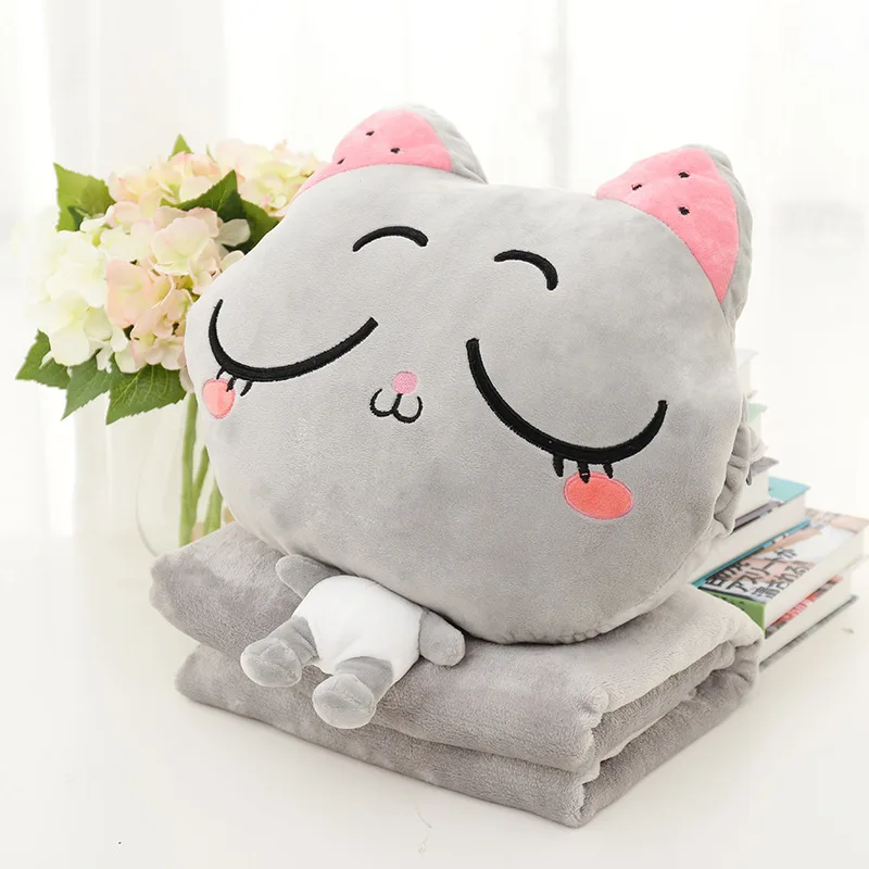 

Multifuctional Portable Cushion Blanket Cute Lovely Cat Nap Pillow Blankets for Home Decor Sofa Car Aircondiional Office