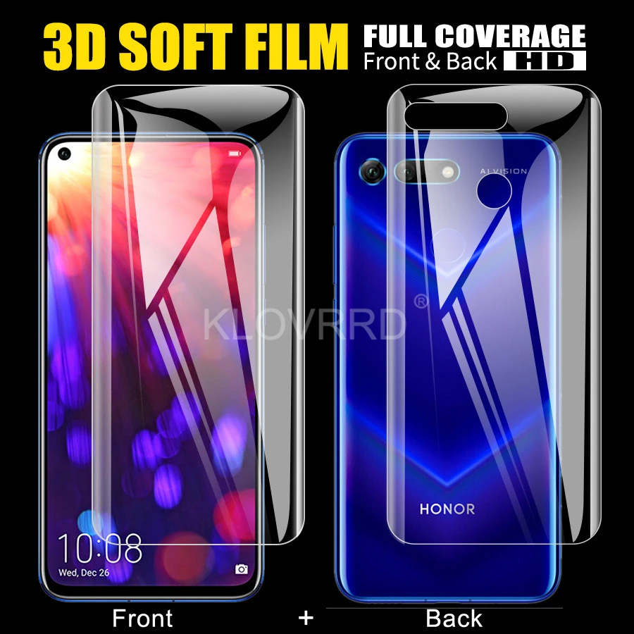 Защитная пленка на заднюю панель для huawei Honor V20 View 20 play 8X10 P30 mate Pro lite P smart Plus силиконовая Гидрогелевая наклейка