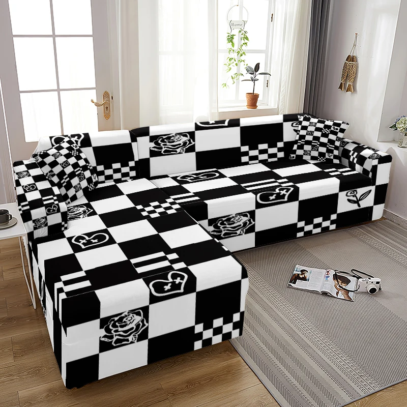 

Golden Geometry Pattern Cushion Cover Sofa Cover for Living Room Elastic Furniture Slipcover Chaise Corner Big Sofas Golden