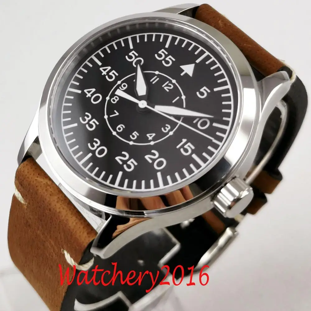 Оптовая продажа мужские автоматические часы-пилот из сапфирового стекла с