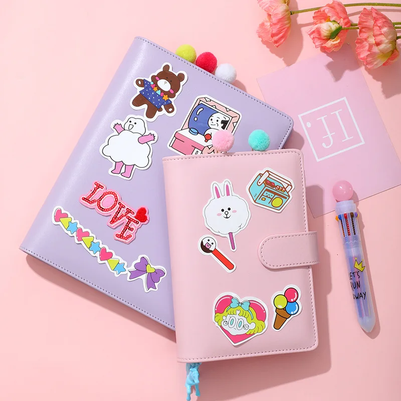 Diary Colorful A5/A6 PU Macaroon Loose-Leaf Cover Binder Dairy Notebooks Hard Refill Journal Travelers Leather | Канцтовары для