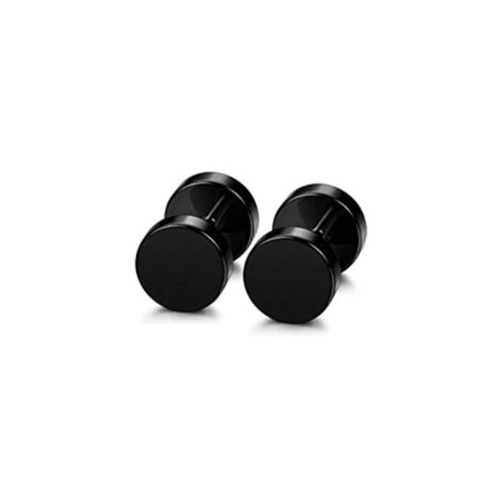 Black 2pcs 1-6 пар серьги из нержавеющей стали для мужчин Поддельные Вилки туннели шпилька для уха спираль бар для женщин мужчин серьги-кольца - Окраска металла: Black 2pcs
