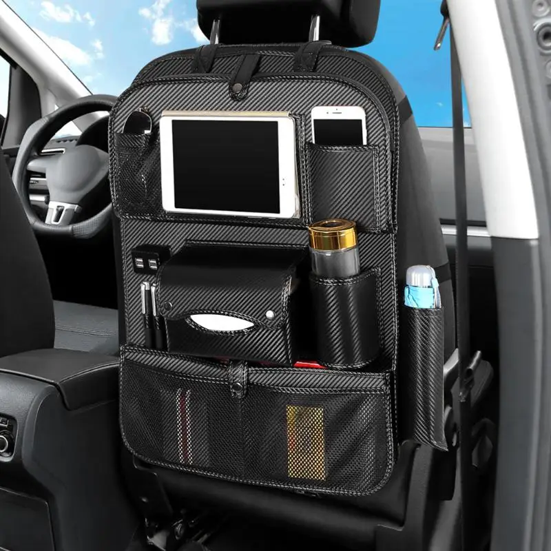 Органайзер для заднего сиденья автомобиля складной стол 4 USB зарядное устройство