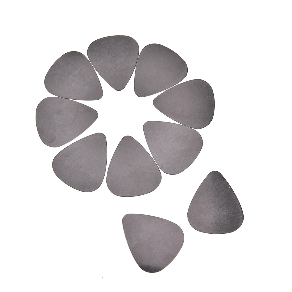 10 Pcs No Logo Printing Heart Shape Stainless Steel Metal Silver Picks Plectrums For Electric Guitar Bass Supplies | Спорт и