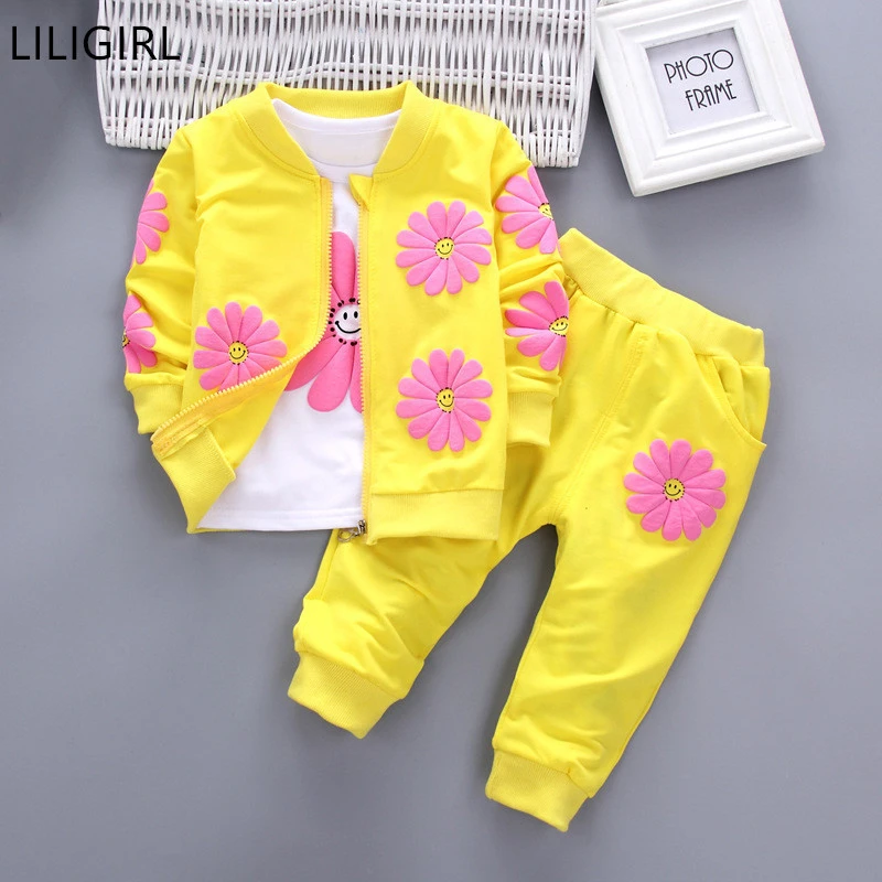 Комплект одежды LILIGIRL для маленьких девочек детские спортивные костюмы детей