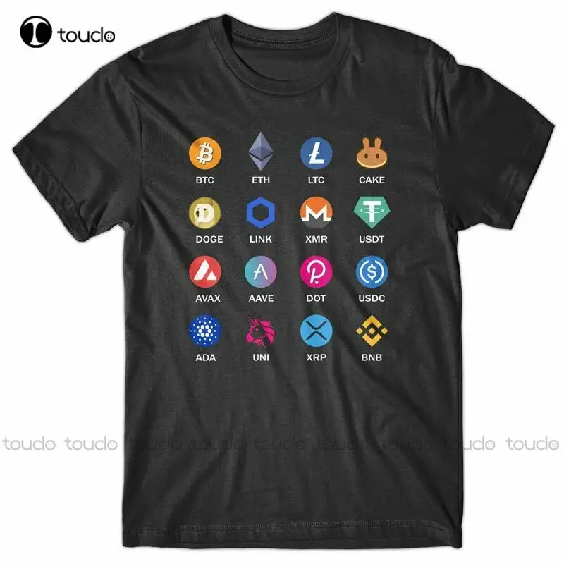 

Cool T-Shirt - Crypto Logos Ethereum Litecoin Bitcoin Doge Xrp Teacher Tshirts Custom Aldult Teen Unisex Fashion Funny New