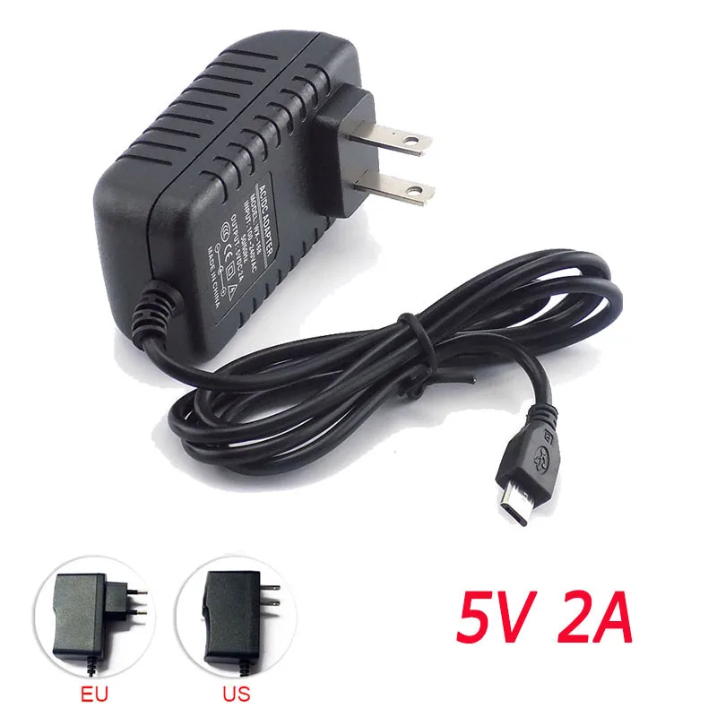 Micro Usb AC/DC адаптер питания 5V 2A EU US штекер 100V ~ 240V 2000mA зарядное устройство для Raspberry Pi