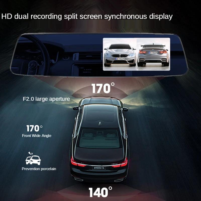 Автомобильный видеорегистратор зеркало заднего вида с 10-дюймовым дисплеем