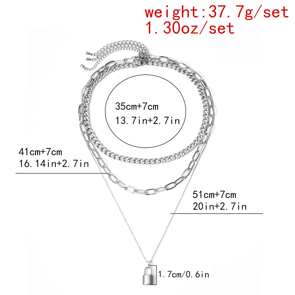 

Lacteo Neo Gothic 3Multi Layer Stainless Steel Chain Choker Necklace Jewelry for Women and Men Street Punk Lock Pendant Necklace