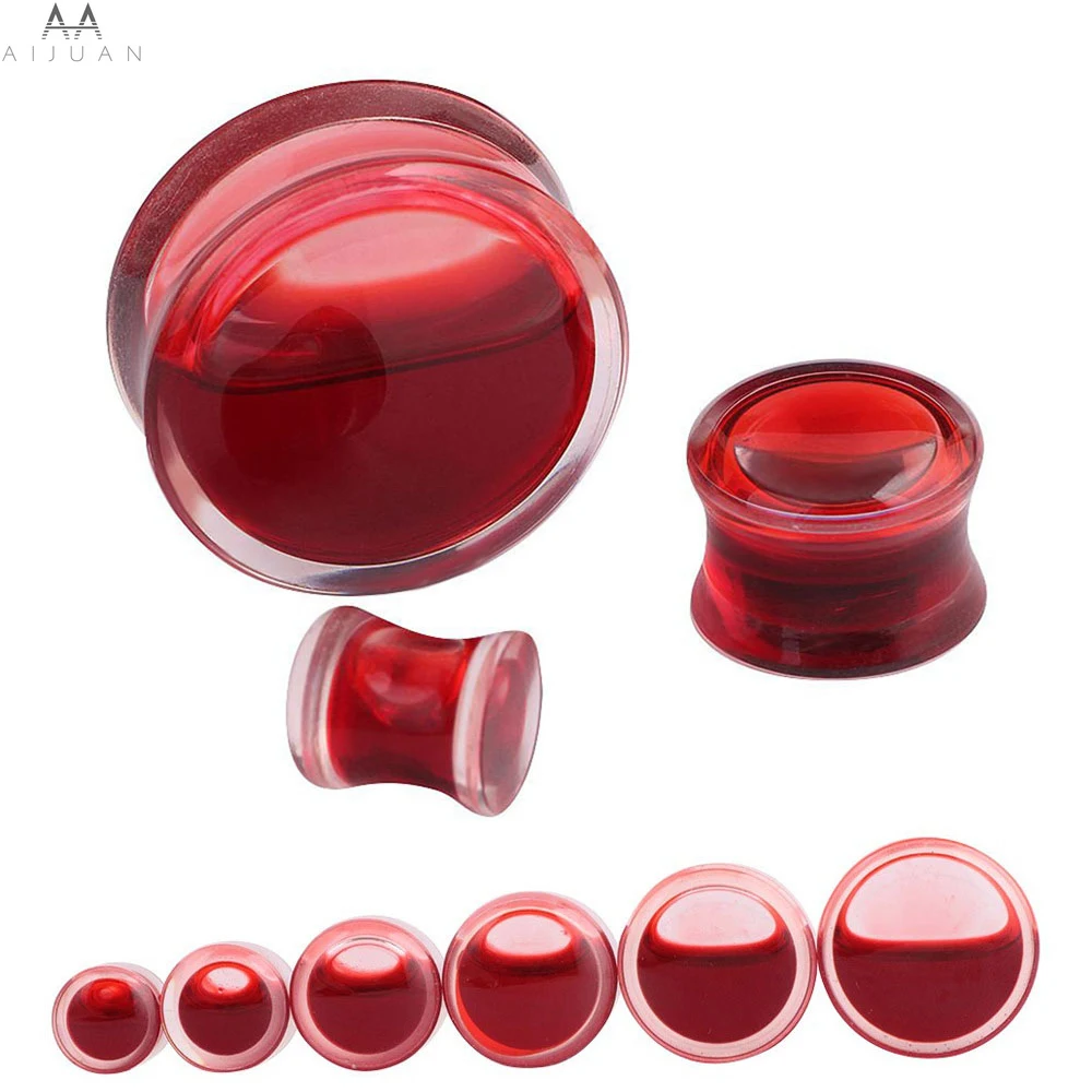 2 шт. акриловая жидкая красная крови затычки для ушей туннели датчики серьги