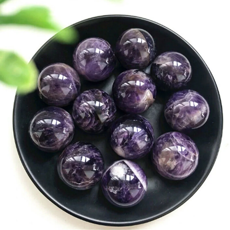 

1Pc Natural Amethyst Quartz Sphere Purple Pretty Crystal Ball Healing Stone Home Decoration Gift Room Ornaments Collection