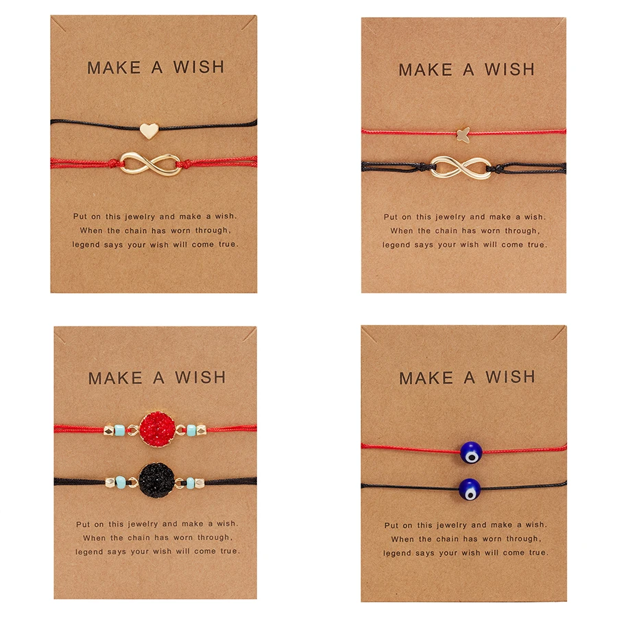 Rinhoo Infinite Love Shell очаровательный браслет бумажный подарок с надписью Wish Card красные