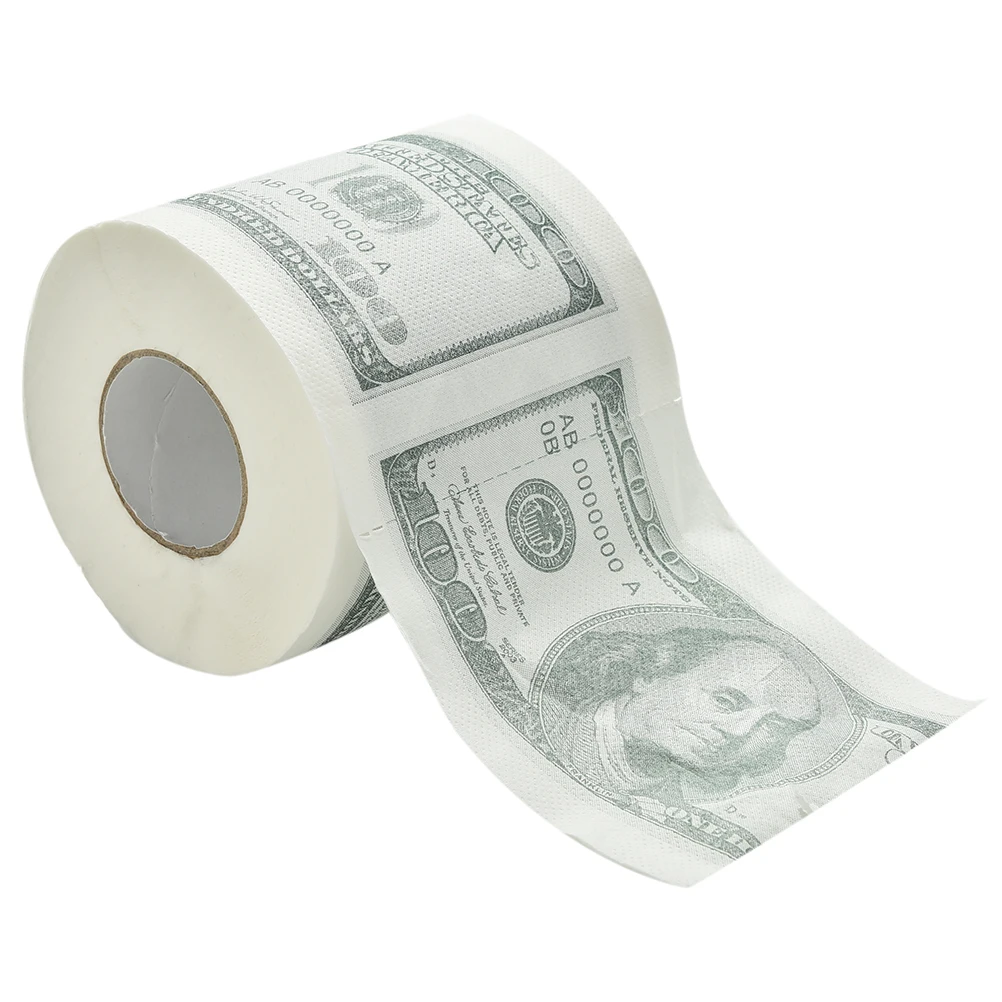 

Funny America US Dollars Tissue Novelty $100 TP Money Roll Gag Gift One Hundred Dollar Bill Printed Toilet Paper