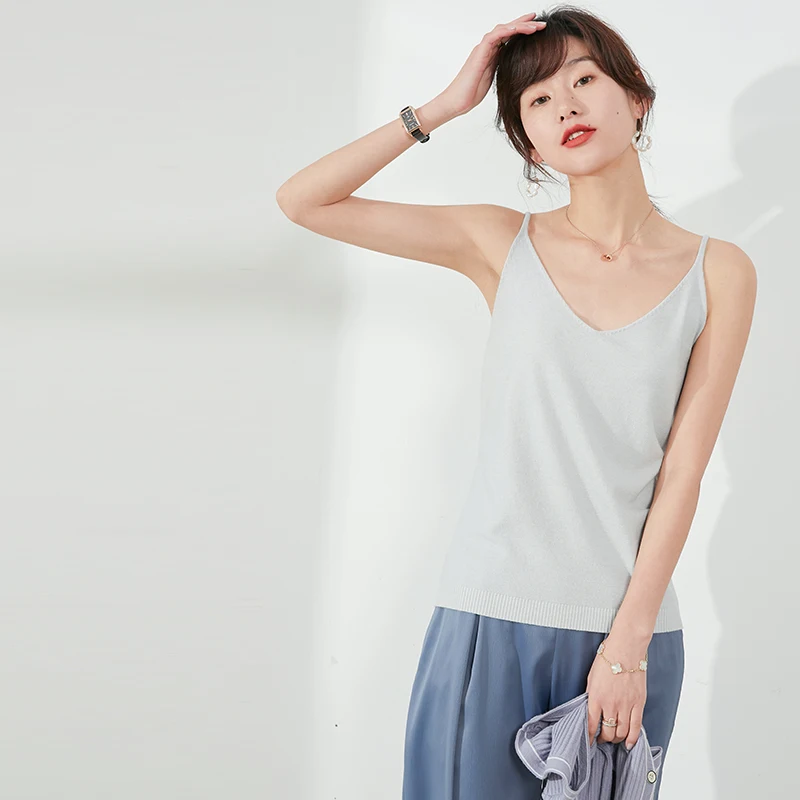 Женский безрукавный жилет 2020 Весна и лето новый вязаный Свитер Приталенный