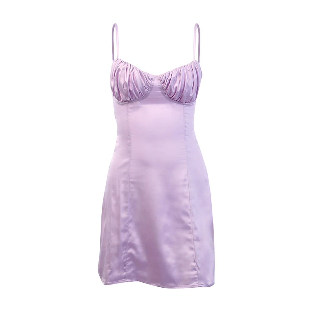 Летнее женское модное милое гофрированное сексуальное платье без рукавов с