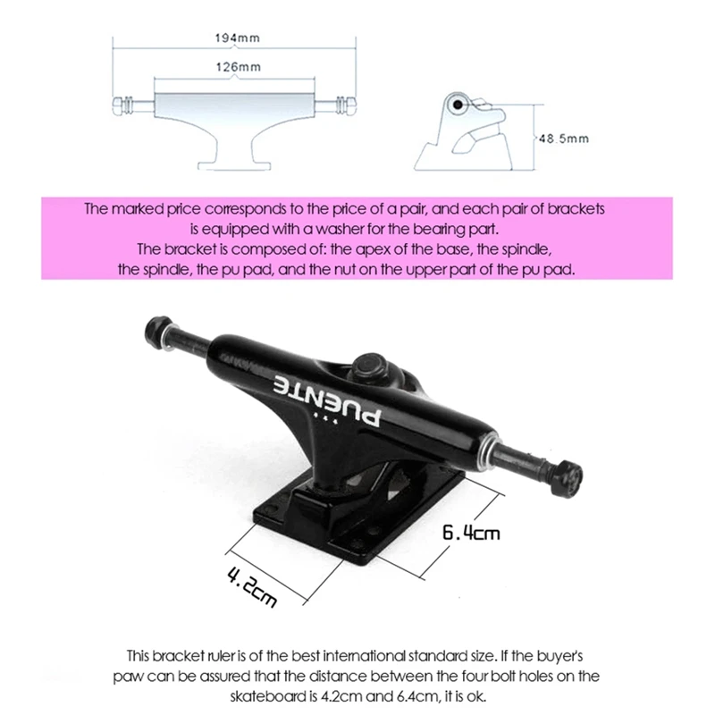 

Skateboard truck 2Pcs 5Inch Aluminum Trucks Skateboard Truck Accessory Bridge Bracket Trucks Skateboard Longboard Truck