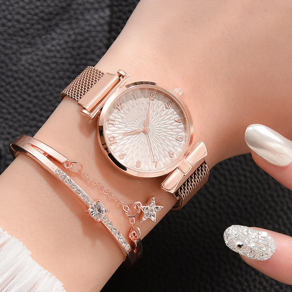 

Luxury Women Bracelet Quartz Watches For Women Magnetic Watch Ladies Sports Dress Pink Dial Wrist Watch Clock Female Watch