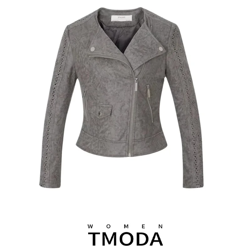 Женская замшевая куртка TMODA288 из искусственной кожи на осень и зиму женская