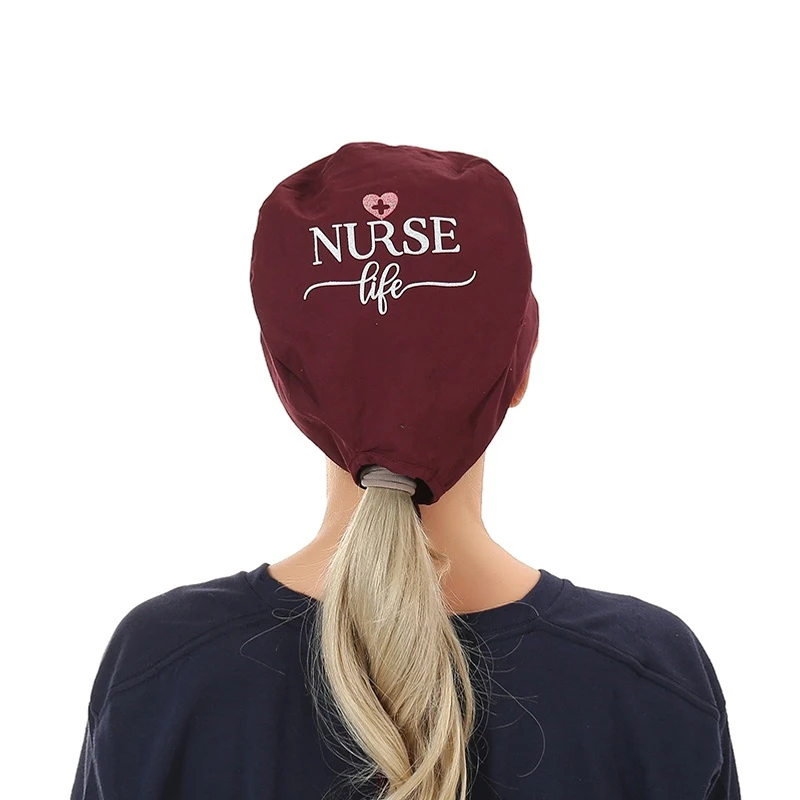 

New Unisex Solid Color Nurse Hat Adjustable Beauty Salon Care Cap Laboratory Pet Shop Nurse Doctor Working Caps