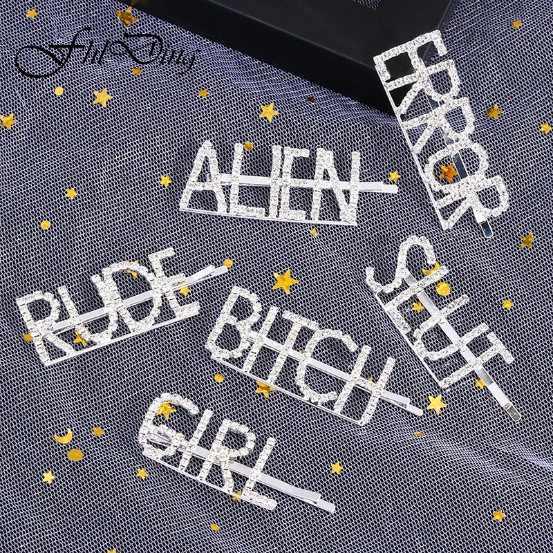 Забавные заколки для волос с надписью супер огненные модные милые блестящие