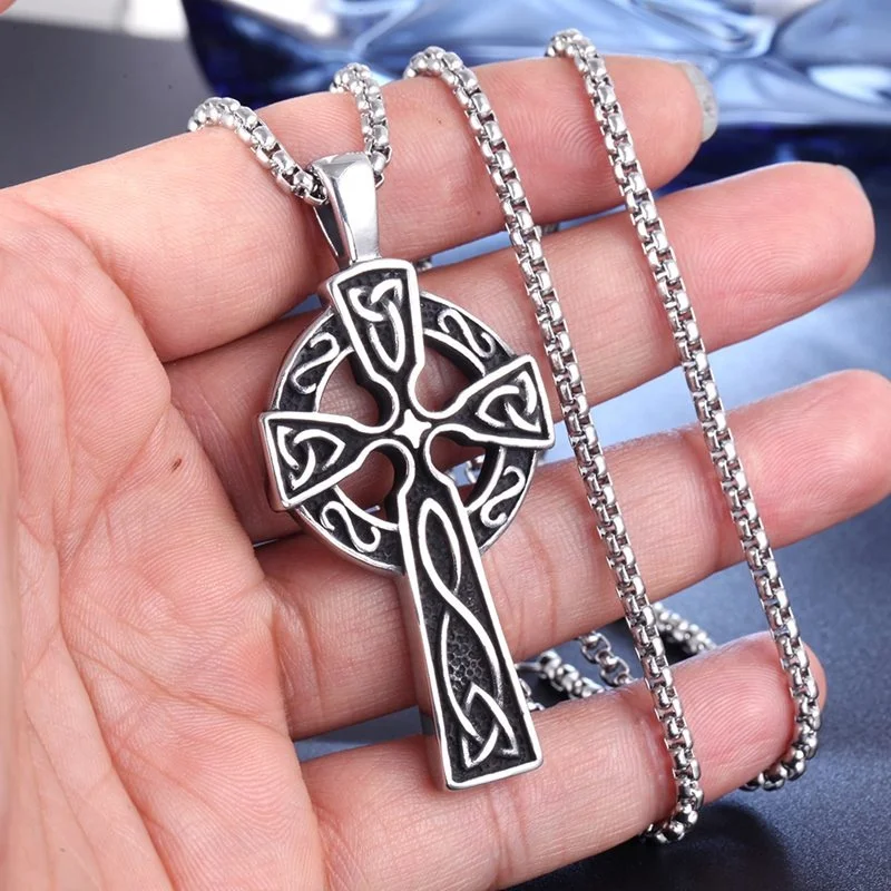 Скандинавский кельтский крест с подвеской ожерелье модное ретро религиозное