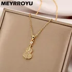 Женская цепочка с подвеской MEYRROYU, цепочка из нержавеющей стали золотого цвета с фианитами в стиле хип-хоп, подарочное украшение