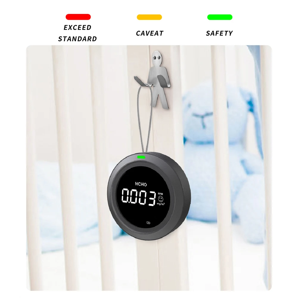 

Mini Air Quality Monitor BT Formaldehyde Detector PTH-3M High Sensitive Poisoning Alarm Detector CO2 Meter Air Quality Sensor