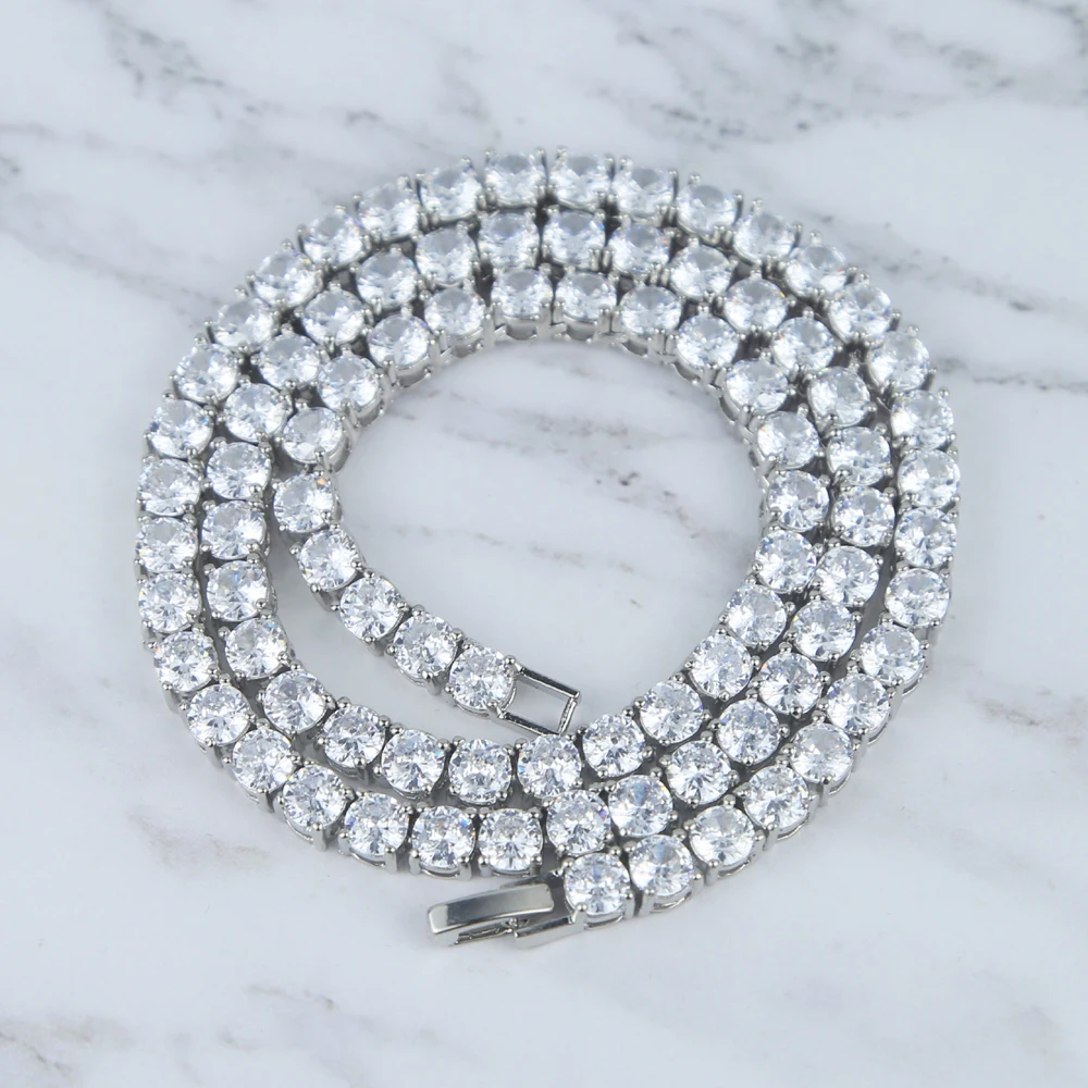 МУЖСКАЯ ТЕННИСНАЯ цепь в стиле хип-хоп теннисная золотого и серебряного цвета 1