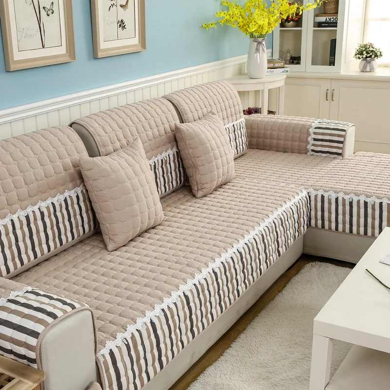 

Thicken Plush Sofa Towel Seat Cushion for Living Room Decor Furniture Anti-slip Slipcovers Lounge Corner Sofa Protective Covers