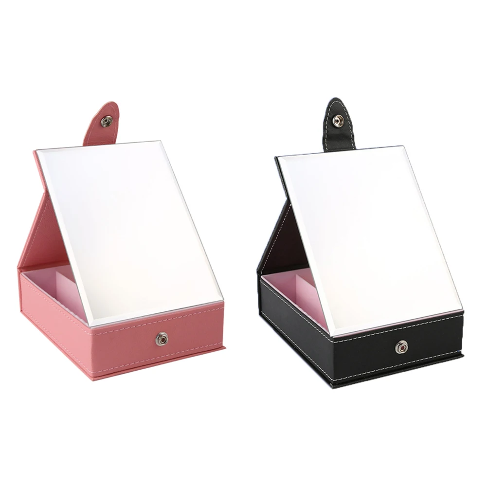 Портативное складное зеркало с ящиком для хранения косметичка органайзер