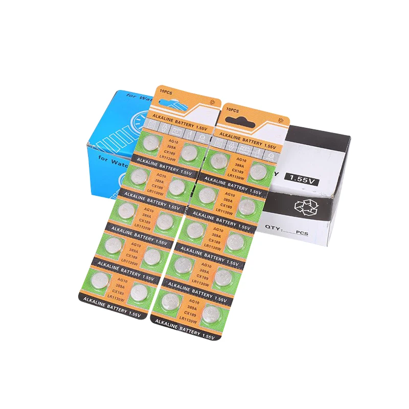 50 шт. щелочные батарейки AG10 LR1130 DEAH 1 55 в AG 10 SR54 189 389 SR1130 L1131 G10A кнопочные для часов
