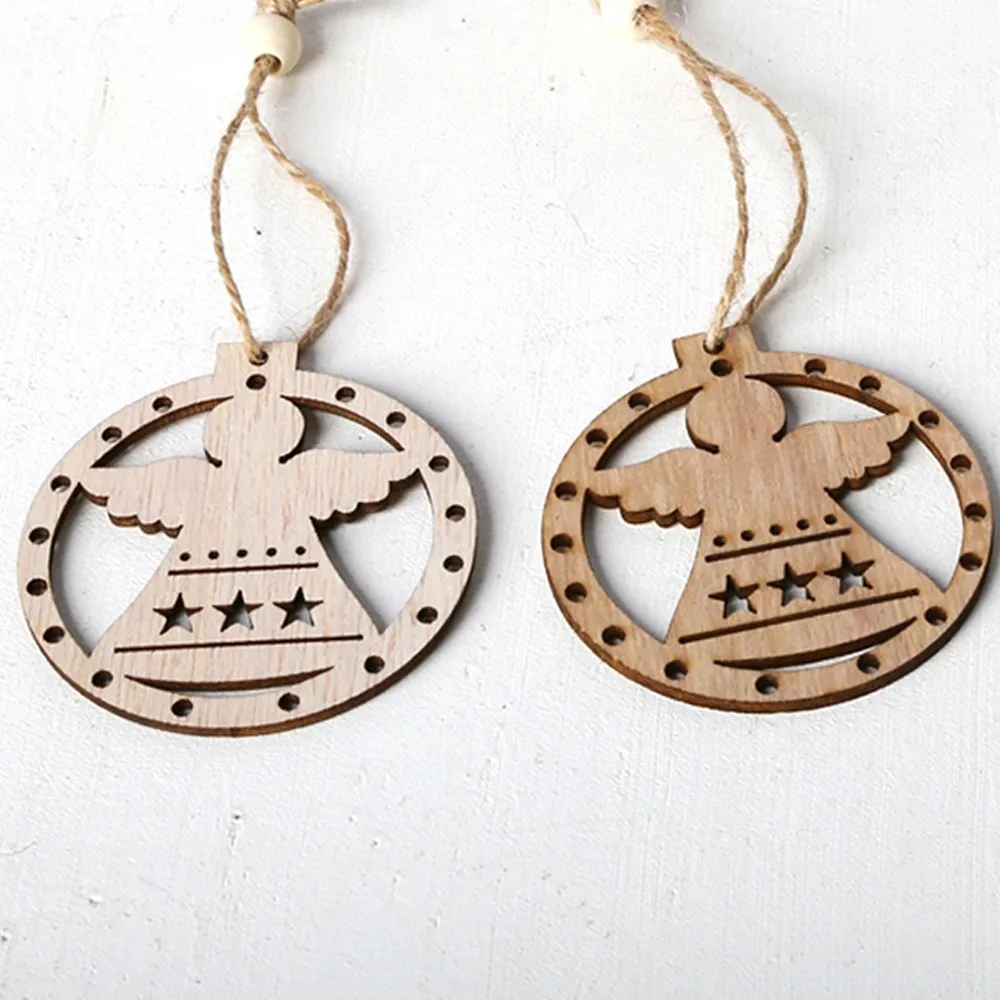 Прочные рождественские украшения 3 шт. DIY натуральный деревянный чипборд
