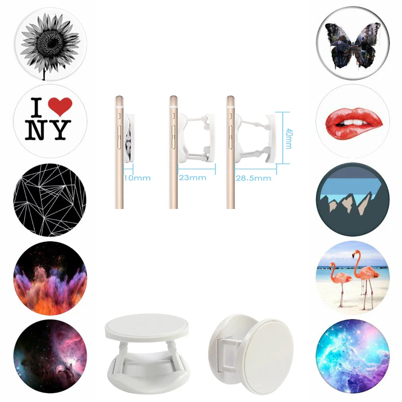 

Hot Starry Fold Mobile Phone Holder попсокет Gasbag Bracket Marble Fold Pocket Socket Expanding Finger Ring Stand