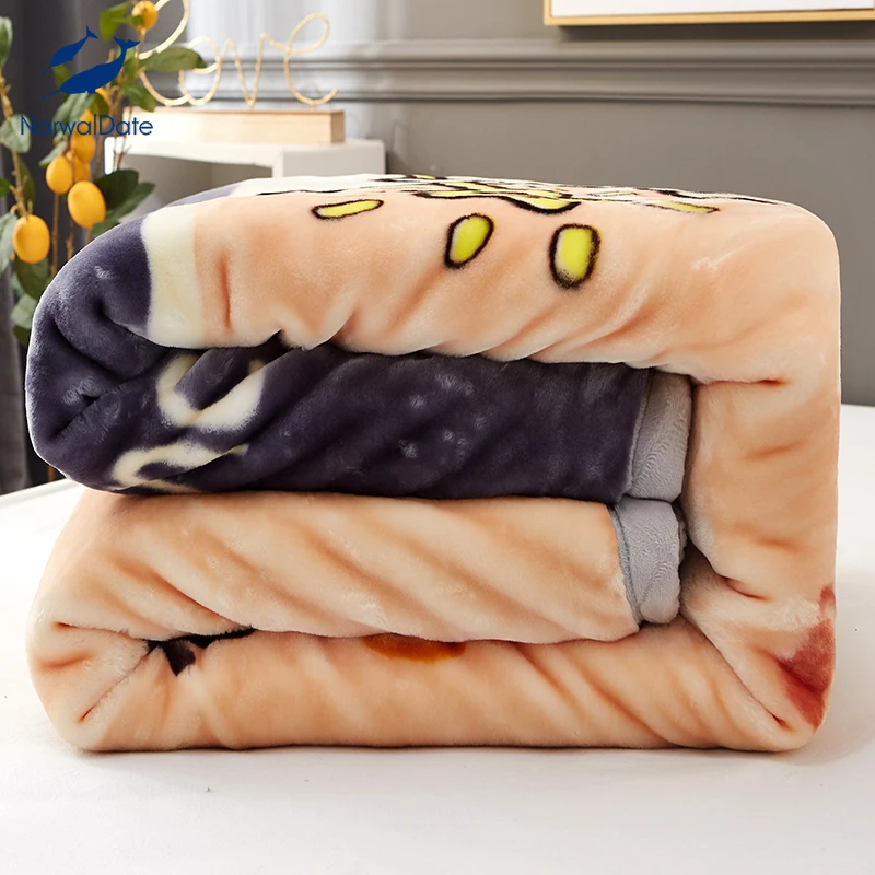 Online 2.5-4.5KG Raschel Blanket Throw Quilt Thicken Winter Fleece Blanket Sheets Anime Blankets For Beds Custom Blanket Cubre Camas