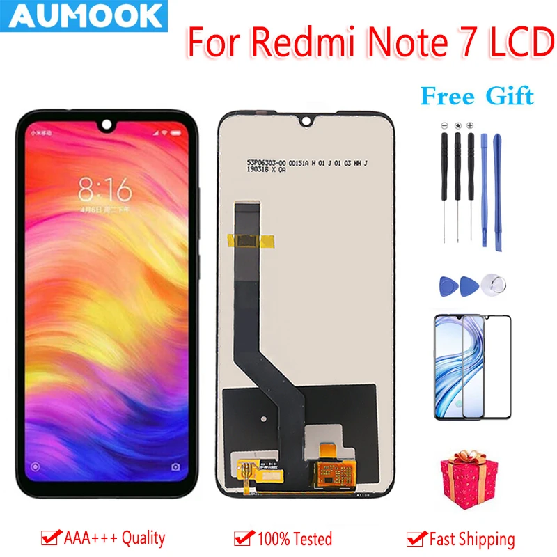 

AUMOOK Touch AAA for Xiaomi Redmi Note 7 LCD Display Screen Touch with Frame Digitizer Assembly for Redmi Note7 Pro LCD Display
