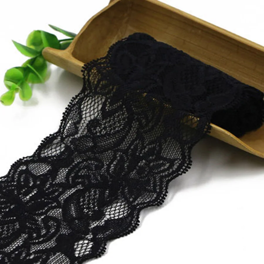 African Lace Fabric Trims 2meter 8cm Width Elastic Embroidery DIY Craft Sewing Decorative Ribbon for Garment Wedding | Дом и сад