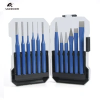 112pcs multi size percussion punch set alloy steel punching pin chisel rivet screw mark hole woodworking carving tool set